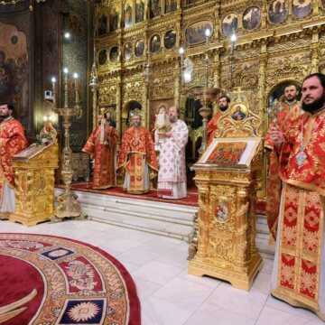 His Grace Bishop Timotei of Prahova celebrates Divine Liturgy on the Feast of the Ascension of the Lord